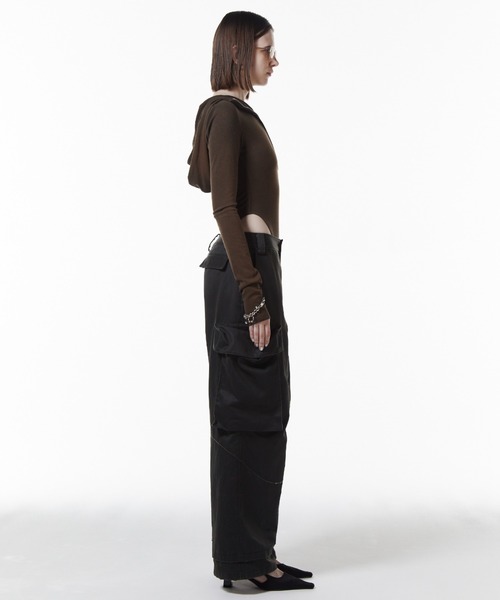 JOSE MOON（ジョゼムーン）の「OIL FADE CARGO PANTS/オイルフェイドカーゴパンツ（カーゴパンツ・レディース・ブラウン/ブラック・36/38）」の12枚目の写真