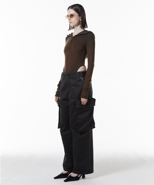 JOSE MOON（ジョゼムーン）の「OIL FADE CARGO PANTS/オイルフェイドカーゴパンツ（カーゴパンツ・レディース・ブラウン/ブラック・36/38）」の10枚目の写真