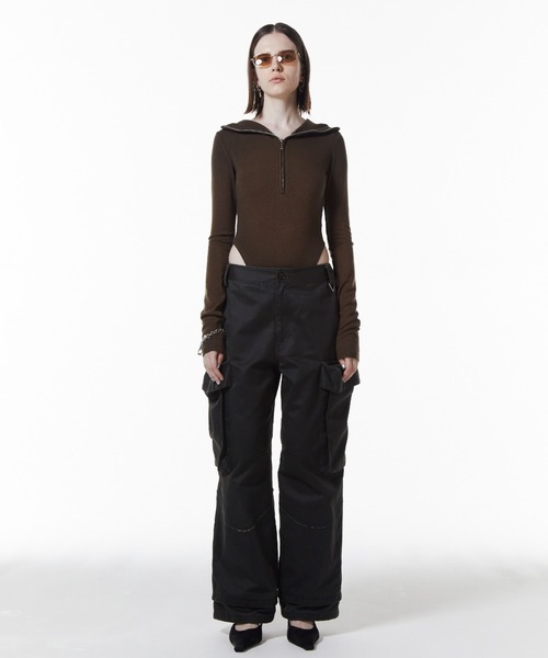 JOSE MOON（ジョゼムーン）の「OIL FADE CARGO PANTS/オイルフェイドカーゴパンツ（カーゴパンツ・レディース・ブラウン/ブラック・36/38）」の9枚目の写真