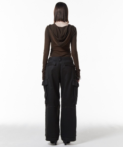 JOSE MOON（ジョゼムーン）の「OIL FADE CARGO PANTS/オイルフェイドカーゴパンツ（カーゴパンツ・レディース・ブラウン/ブラック・36/38）」の11枚目の写真