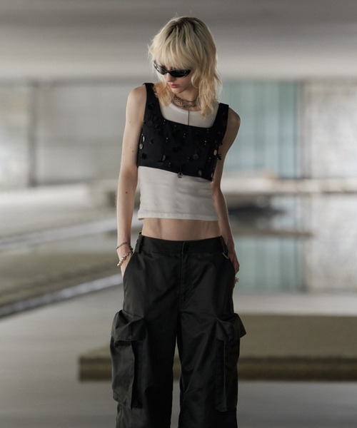 JOSE MOON（ジョゼムーン）の「OIL FADE CARGO PANTS/オイルフェイドカーゴパンツ（カーゴパンツ・レディース・ブラウン/ブラック・36/38）」の13枚目の写真