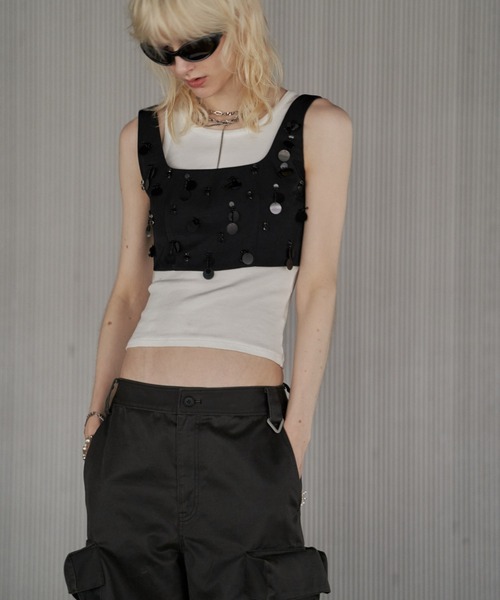 JOSE MOON（ジョゼムーン）の「OIL FADE CARGO PANTS/オイルフェイドカーゴパンツ（カーゴパンツ・レディース・ブラウン/ブラック・36/38）」の14枚目の写真