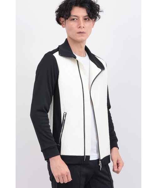 TORNADO MART（トルネードマート）の「ﾏﾙﾁﾏﾃﾘｱﾙﾄﾗｯｸｼﾞｬｹｯﾄ（ライダースジャケット・メンズ・ブラック×ホワイト/ブラック・MEDIUM/LARGE）」の2枚目の写真