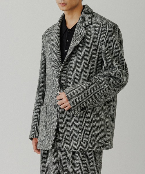 ヘリンボンツイード ジャケット / セットアップ対応（テーラード