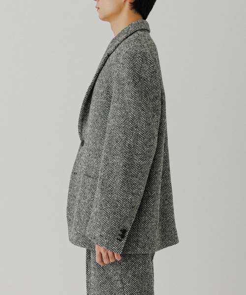 ヘリンボンツイード ジャケット / セットアップ対応（テーラード