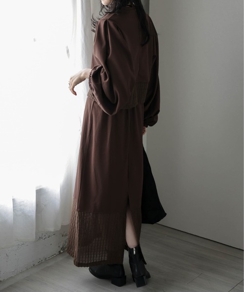 AMELY(エミリー)の「シアーレースドッキングセットアップ(セットアップ・レディース・アイボリー/ブラック/グレー/ブラウン・フリー)」の9枚目の写真