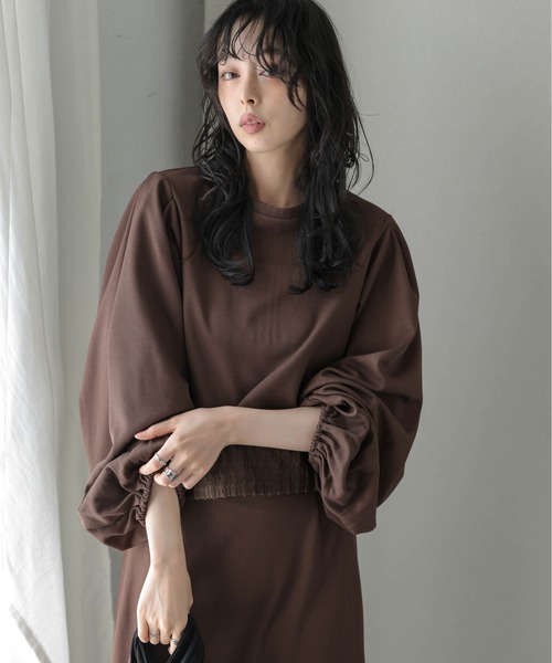 AMELY(エミリー)の「シアーレースドッキングセットアップ(セットアップ・レディース・アイボリー/ブラック/グレー/ブラウン・フリー)」の11枚目の写真