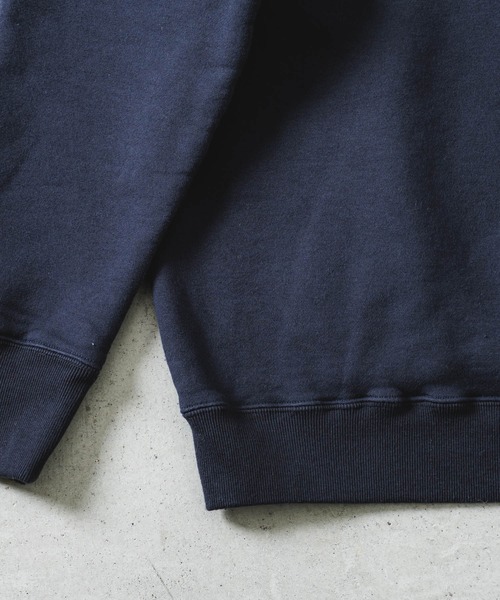 quadro（クオドロ）の「裏毛ナッピング起毛布帛切替ヘンリーネックP/O（Tシャツ/カットソー・メンズ・チャコール/ブラック/キナリ・LARGE/MEDIUM）」の11枚目の写真