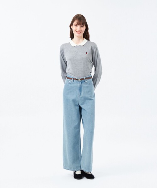 MACKINTOSH PHILOSOPHY(マッキントッシュ フィロソフィー)の「【WEB&一部店舗限定】バッキンガムベア ワッペンニットポロ(ポロシャツ・レディース・ブラック/ホワイト系その他/ダークネイビー/パープル系その他4/ブラウン/グレー系その他2・38)」の9枚目の写真