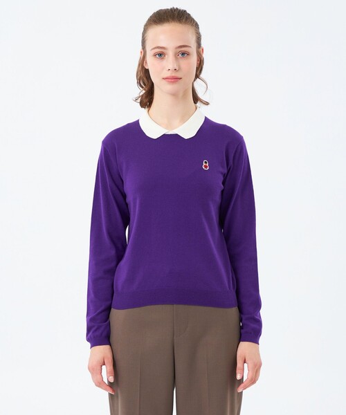 MACKINTOSH PHILOSOPHY(マッキントッシュ フィロソフィー)の「【WEB&一部店舗限定】バッキンガムベア ワッペンニットポロ(ポロシャツ・レディース・ブラック/ホワイト系その他/ダークネイビー/パープル系その他4/ブラウン/グレー系その他2・38)」の14枚目の写真
