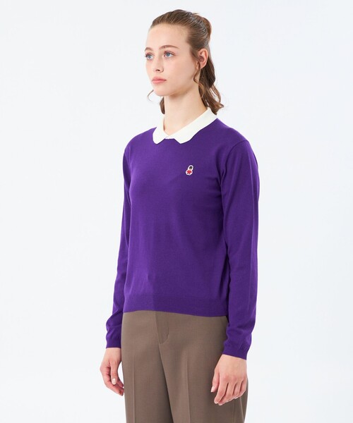 MACKINTOSH PHILOSOPHY(マッキントッシュ フィロソフィー)の「【WEB&一部店舗限定】バッキンガムベア ワッペンニットポロ(ポロシャツ・レディース・ブラック/ホワイト系その他/ダークネイビー/パープル系その他4/ブラウン/グレー系その他2・38)」の13枚目の写真
