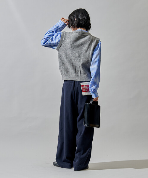 セール】シャツドッキング ケーブル ニットベスト（シャツ/ブラウス