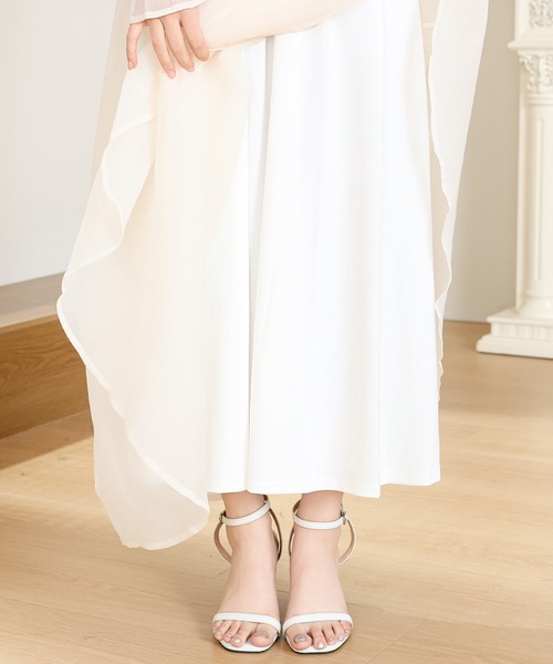 セール】オフショル シフォン フリル ロング ワンピース（ワンピース