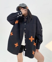 Dalfwin 韓国ファッション ダメージニットドッキングデザインシャツ Dalfwin ブラウス シャツ 韓国ファッション ダメージニット