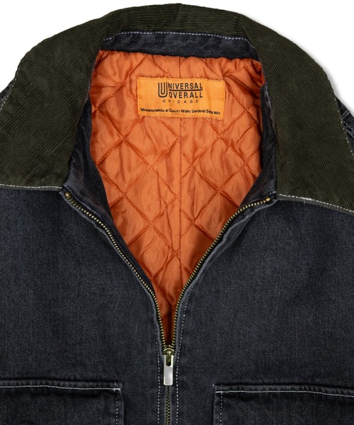UNIVERSAL OVERALL(ユニバーサルオーバーオール)の「PADDED WORK JACKET / パデットワークジャケット / デニムジャケット(デニムジャケット・レディース・ブラック/インディゴブルー・F)」の10枚目の写真