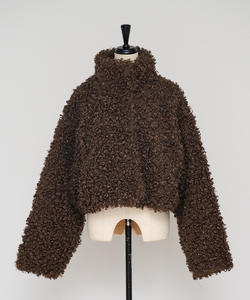 セール】poodle boa 2way collar coat / プードルボア2WAYカラーコート