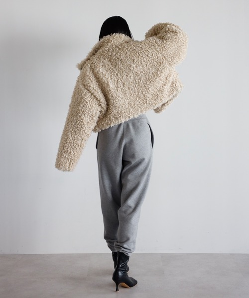 セール】poodle boa 2way collar coat / プードルボア2WAYカラーコート