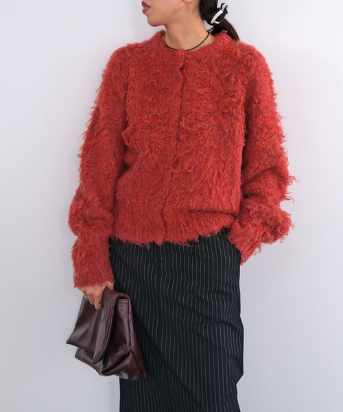 セール】フラッフィーボタンフライニットカーディガン（カーディガン