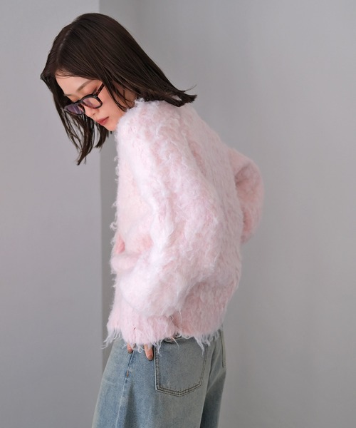 セール】フラッフィーボタンフライニットカーディガン（カーディガン