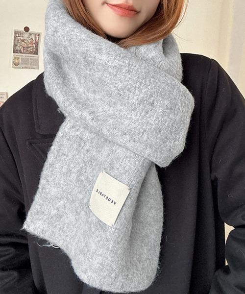 Miniministore(ミニミニストア)の「ニットマフラーカシミア風ネックウォーマー(マフラー・レディース・ワインレッド/ブルー/ダークグレー/イエロー/ミント/ブラウン/ピンク/ホワイト/ライトベージュ/ブラック/カーキ/グレー・FREE)」の3枚目の写真
