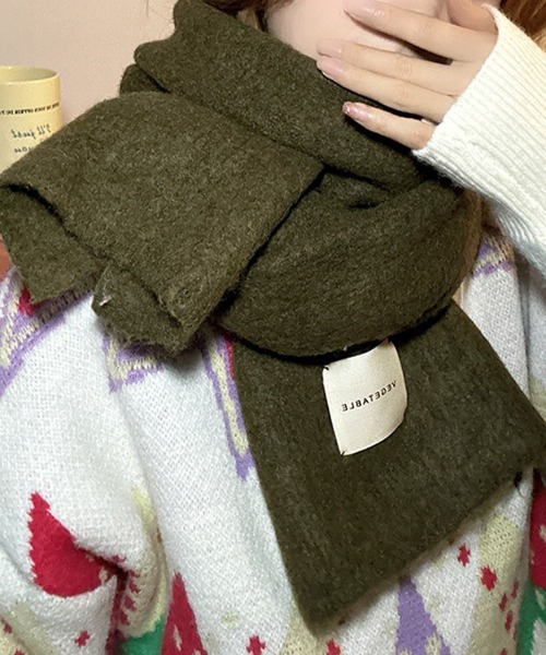Miniministore(ミニミニストア)の「ニットマフラーカシミア風ネックウォーマー(マフラー・レディース・ワインレッド/ブルー/ダークグレー/イエロー/ミント/ブラウン/ピンク/ホワイト/ライトベージュ/ブラック/カーキ/グレー・FREE)」の7枚目の写真