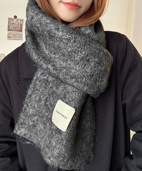 Miniministore(ミニミニストア)の「ニットマフラーカシミア風ネックウォーマー(マフラー・レディース・ワインレッド/ブルー/ダークグレー/イエロー/ミント/ブラウン/ピンク/ホワイト/ライトベージュ/ブラック/カーキ/グレー・FREE)」の4枚目の写真
