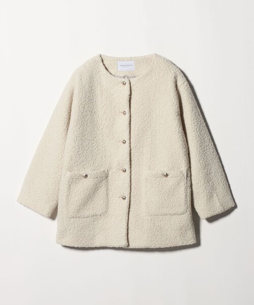 ボア ノーカラー ミドルカーディガン ＜A DAY IN THE LIFE