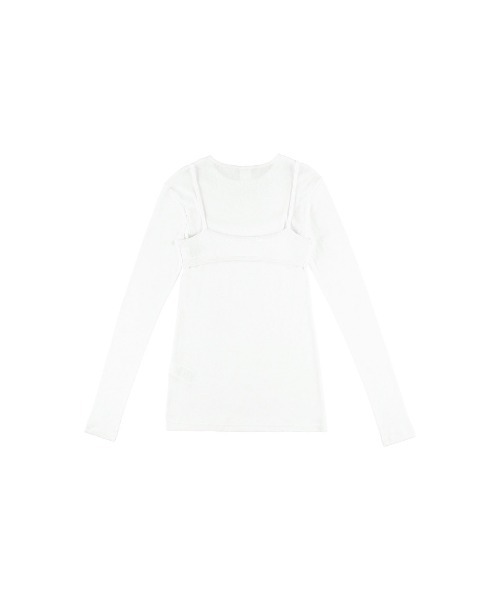 ALEXIA STAM（アリシアスタン）の「Wellness Long Sleeve Tee With Bra /レイヤード長袖トップス（Tシャツ/カットソー・レディース・グレー/ホワイト/ブラック・FREE）」の17枚目の写真