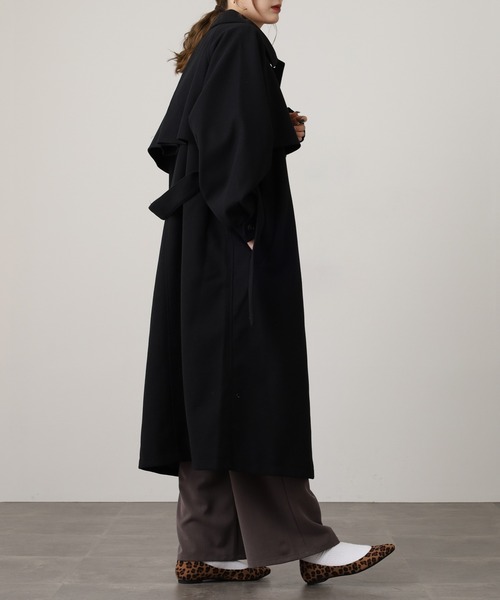 OMNES（オムネス）の「ニットモッサ アレンジカラーシングルロングコート（その他アウター・レディース・ダークブラウン/チャコール/グレー/グレイッシュベージュ/ブラック/アイボリー・FREE）」の14枚目の写真