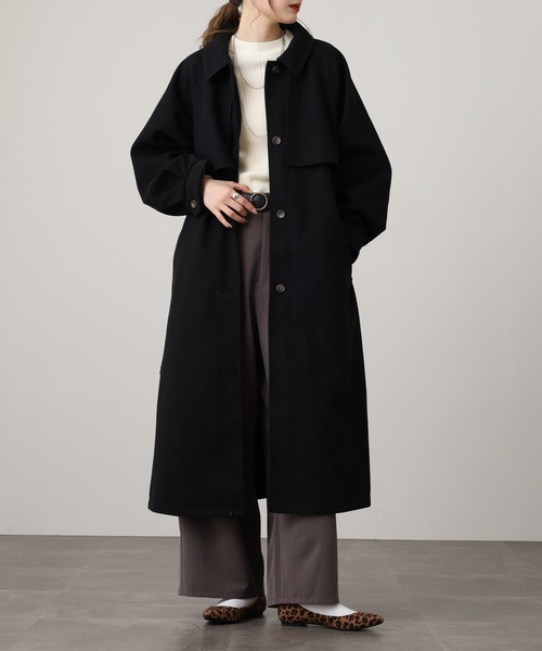 OMNES（オムネス）の「ニットモッサ アレンジカラーシングルロングコート（その他アウター・レディース・ダークブラウン/チャコール/グレー/グレイッシュベージュ/ブラック/アイボリー・FREE）」の11枚目の写真