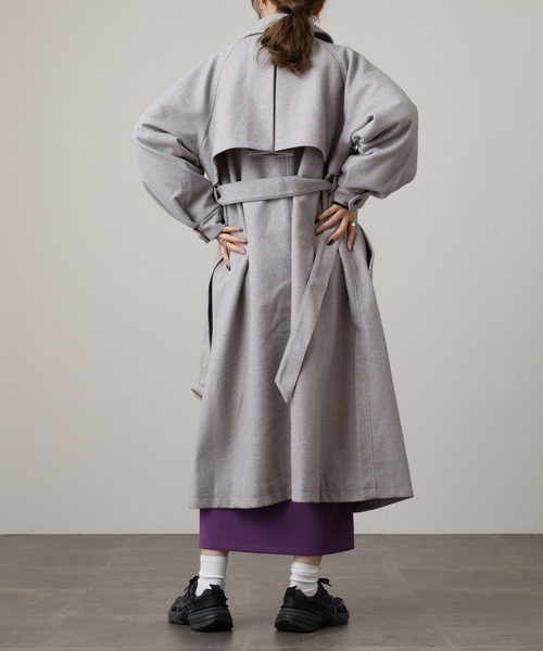 OMNES（オムネス）の「ニットモッサ アレンジカラーシングルロングコート（その他アウター・レディース・ダークブラウン/チャコール/グレー/グレイッシュベージュ/ブラック/アイボリー・FREE）」の17枚目の写真