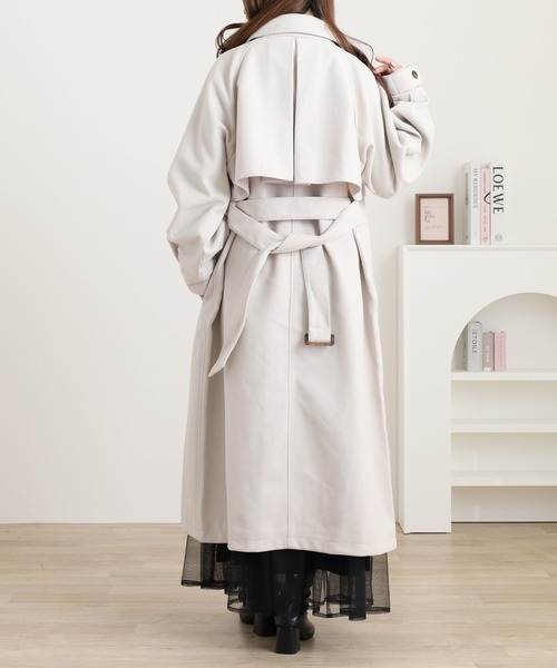 OMNES（オムネス）の「ニットモッサ アレンジカラーシングルロングコート（その他アウター・レディース・ダークブラウン/チャコール/グレー/グレイッシュベージュ/ブラック/アイボリー・FREE）」の9枚目の写真