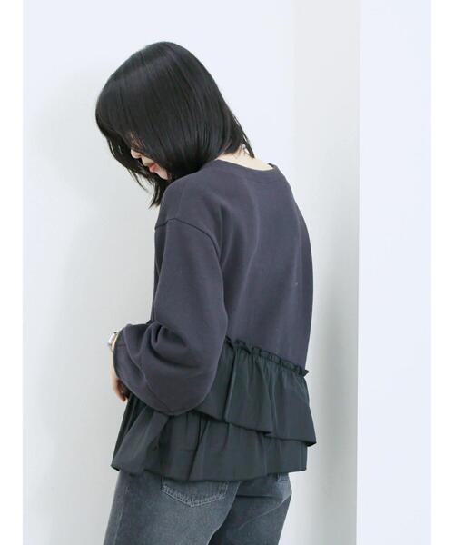 Samansa Mos2 blue(サマンサモスモスブルー)の「ペプラムドッキングプルオーバー(Tシャツ/カットソー・レディース・キナリ/ブラック/ベージュ・F)」の10枚目の写真