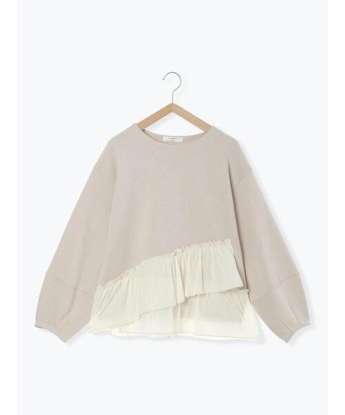 Samansa Mos2 blue(サマンサモスモスブルー)の「ペプラムドッキングプルオーバー(Tシャツ/カットソー・レディース・キナリ/ブラック/ベージュ・F)」の17枚目の写真