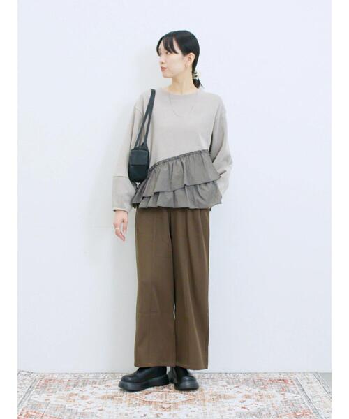 Samansa Mos2 blue(サマンサモスモスブルー)の「ペプラムドッキングプルオーバー(Tシャツ/カットソー・レディース・キナリ/ブラック/ベージュ・F)」の19枚目の写真