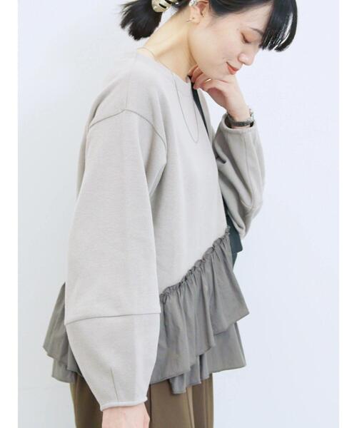 Samansa Mos2 blue(サマンサモスモスブルー)の「ペプラムドッキングプルオーバー(Tシャツ/カットソー・レディース・キナリ/ブラック/ベージュ・F)」の22枚目の写真