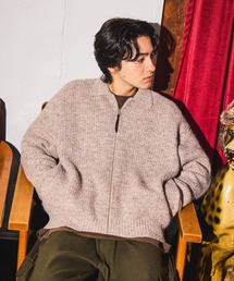 niko and... | 畦編みZIPニットカーディガン(カーディガン/ボレロ)