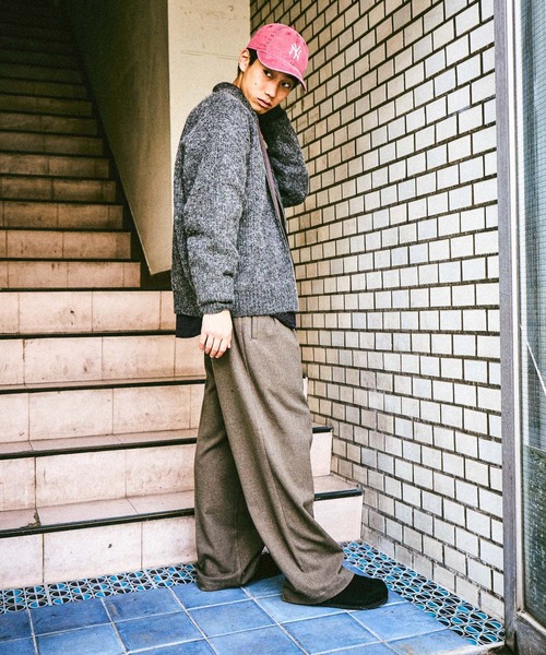 niko and...（ニコアンド）の「畦編みZIPニットカーディガン（カーディガン/ボレロ・メンズ・チャコール/ベージュ・LARGE/MEDIUM）」の4枚目の写真