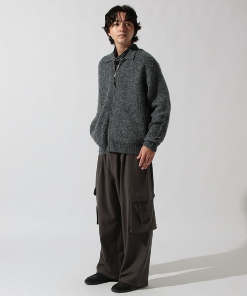 niko and...（ニコアンド）の「畦編みZIPニットカーディガン（カーディガン/ボレロ・メンズ・チャコール/ベージュ・LARGE/MEDIUM）」の7枚目の写真