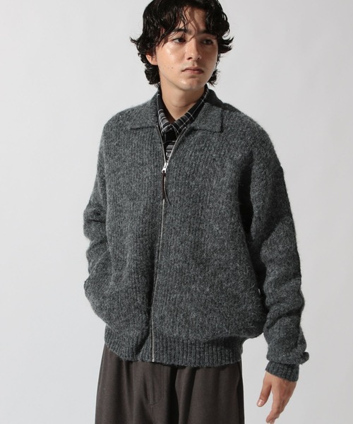 niko and...（ニコアンド）の「畦編みZIPニットカーディガン（カーディガン/ボレロ・メンズ・チャコール/ベージュ・LARGE/MEDIUM）」の9枚目の写真