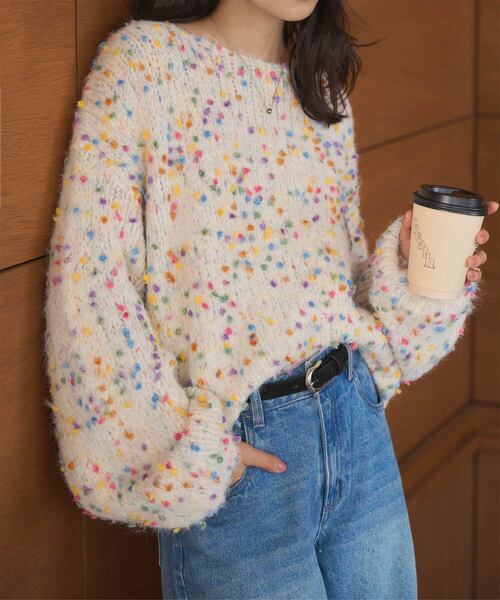 カラフルネップ入りの服 カラフルネップニットトップス（ニット/セーター）｜KOBE LETTUCE