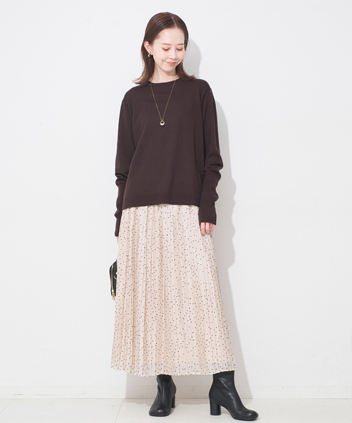 2025 SLOBE IENA ドットプリーツスカート ブラック 新品 スローブ イエナ SLOBE IENA ドットプリーツスカート （ブラック