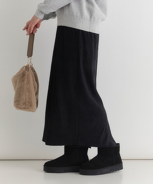 Right-on（ライトオン）の「【HONEYSUCKLE ROSE】ベロア楊柳タイトスカート（楊柳/ベロア/タイトスカート/洗練/シルエット）（スカート・レディース・オフホワイト/カーキブラウン/ブラック・S/M/L）」の18枚目の写真