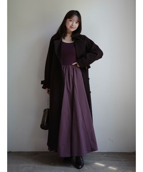 ニットドッキングフレアワンピース（ワンピース）｜anuans（ア