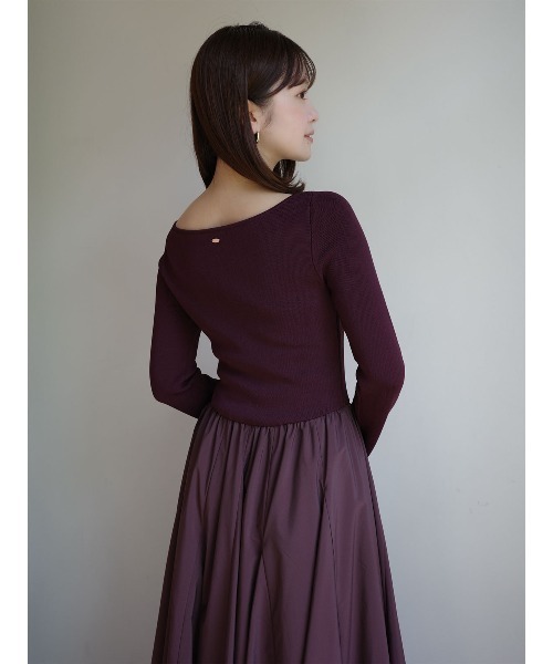 ニットドッキングフレアワンピース（ワンピース）｜anuans（ア