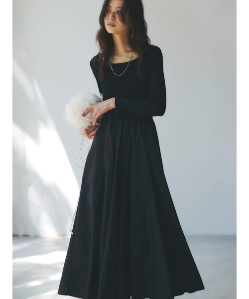 ニットドッキングフレアワンピース（ワンピース）｜anuans（ア