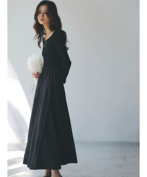 ニットドッキングフレアワンピース（ワンピース）｜anuans（ア