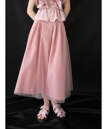swane（スワネ）の「tulle tuck long skirt（スカート）」