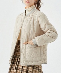 ONEP STAR（ワンピスター）の「ノーカラーキルティングジャケット（ダウンジャケット/コート）」
