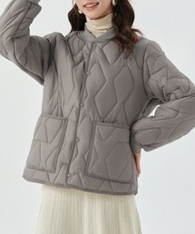 ONEP STAR（ワンピスター）の「ノーカラーキルティングジャケット（ダウンジャケット/コート）」